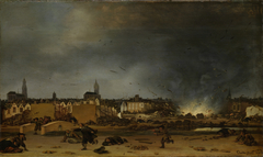 Het springen van de kruittoren in Delft, 12 oktober 1654 by Egbert van der Poel