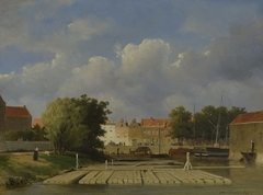 Houtvlotten in de Zalmhaven by Jan Weissenbruch