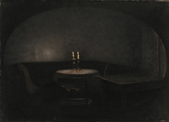 Interior. Artificial Light by Vilhelm Hammershøi