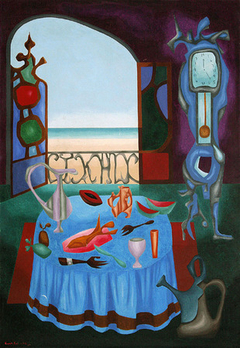 Interior con Vista al Mar (de la Serie Gusanitas) - Interior with Sea View (from the Gusanita Series) by Cundo Bermúdez