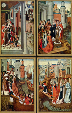 Interior of left wing, St. Ursula altarpiece by Master of the Bruges Legend of St Ursula