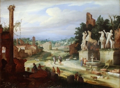 Italian landscape. by Willem van Nieulandt II