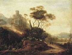 Italian Landscape with Goats by Abraham Blommaert