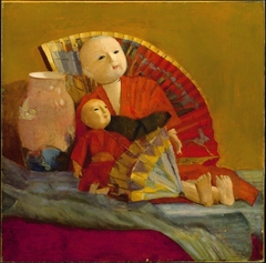 Japanese Dolls and Fan by Paul Peel