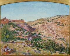 Jerusalem and the Valley of Jehoshaphat from the Hill of Evil Counsel by Thomas Seddon