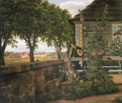 Julie Vogel in her Garden in Dresden by Johan Christian Dahl