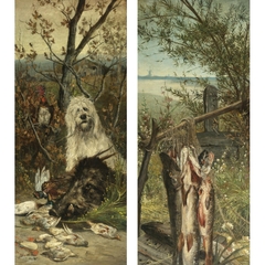 La Chasse, La Pêche by Adolphe Joseph Thomas Monticelli