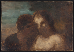 La Confidence ou Le baiser de Judas by Honoré Daumier