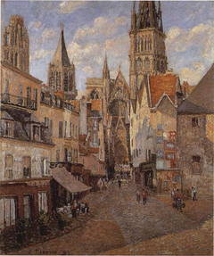 La Rue de l'Épicerie à Rouen, fin d'après-midi by Camille Pissarro