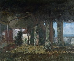 La Terrasse de Bon-Port by Gustave Courbet