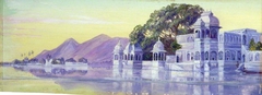 Lake of Islands, Oodipore, Guzerat, Western India by Marianne North