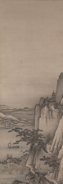 Landscape of Summer and Autumn, from a triptych of Bodhidharma and Landscapes of the Four Seaons by Unkoku Tōeki