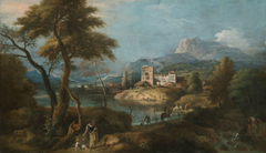 Landscape with a Woman and Child by Marco Ricci