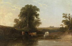 Landscape with Cattle: "Near Scarborough" by John Frederick Tennant