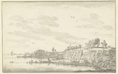 Landschap met een wagen en een ruiter by Jan van Goyen