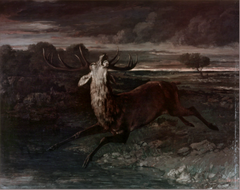 Le cerf à l'eau by Gustave Courbet