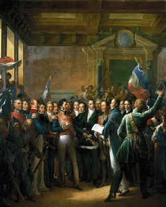 Lecture à l'Hôtel de Ville de Paris de la Déclaration des Députés et de la Proclamation du Duc d'Orléans, lieutenant général du Royaume (31 juillet 1830) by François Gérard