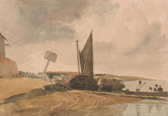 Low Tide, boat landing by Peter De Wint