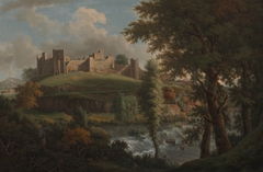 Ludlow Castle with Dinham Weir, from the South-West by Samuel Scott