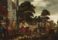 Merry company in the park by Jan van de Velde