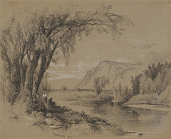 Mountain and River Scene by William Hart