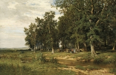 Mowing in an Oak Grove by Ivan Shishkin