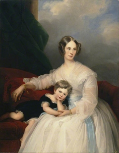 Mrs Hervey Francis de Montmorency and her daughter Frances by Claude-Marie Dubufe