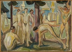 Naked Men in Landscape by Edvard Munch