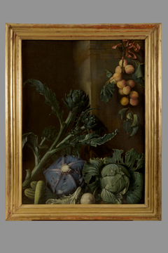 Nature morte aux légumes et abricots by Pierre Dupuis