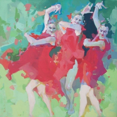 Naughty girls dancing barefoot by Renata Domagalska