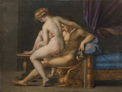 Nuditet med mand og kvinde by Agostino Carracci