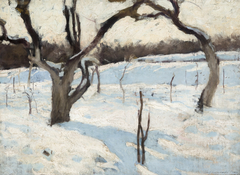 Orchard in Winter by Józef Czajkowski