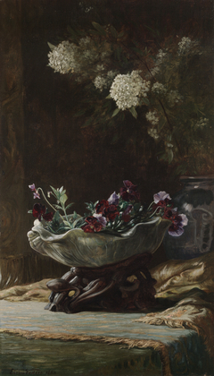 Pansies and Spirea by Elihu Vedder