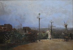 Paris, vu des hauteurs de Montmartre by Jean d'Alheim