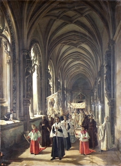 Paso de una procesión por el claustro de San Juan de los Reyes. Toledo by Elena Brockmann