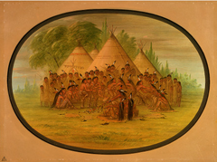 Pipe Dance - Assinneboine by George Catlin