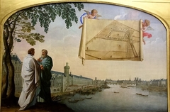 Plan of the Charterhouse of Paris held by two angels by Eustache Le Sueur