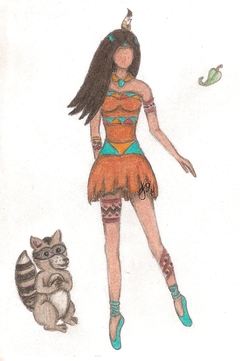 Pocahontas and Meeko by Jen Se