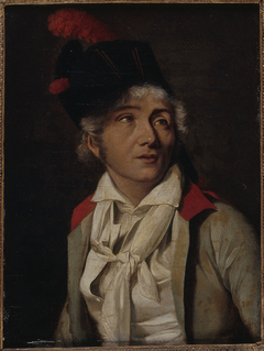 Portrait d'un acteur, en veste blanche à collet rouge by Louis-Léopold Boilly