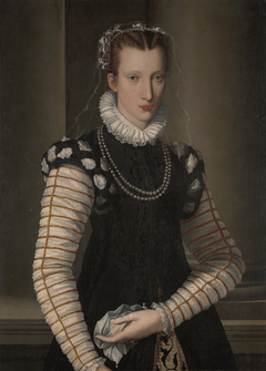 Portrait of a Lady in Black and White by Alessandro Allori