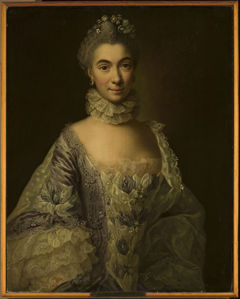 Portrait of a lady in lavender dress. by Anna Rosina de Gasc