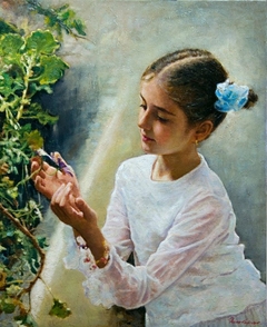 "Portrait of a little girl" by Οδυσσέας Οικονόμου