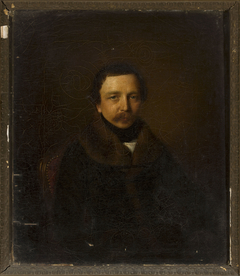 Portrait of a man in a coat with a fur collar by Daniel Gevril