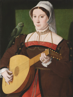 Portrait of a woman playing a lute by Master of the 1540s