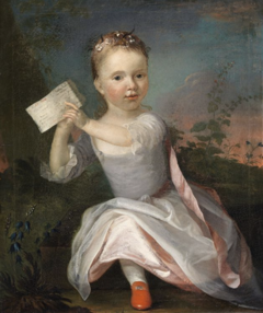 Portrait of a Young Girl Holding a Dublin Lottery Ticket by Joseph Blackburn