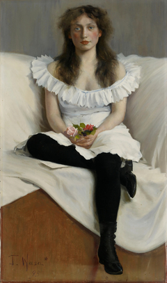 Portrait of a Young Woman in White by Torsten Wasastjerna