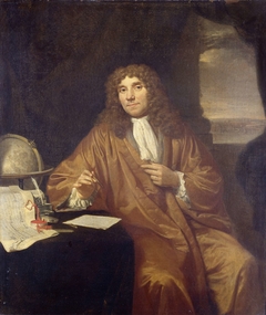 Portrait of Anthonie van Leeuwenhoek, Natural Philosopher and Zoologist in Delft by Jan Verkolje I