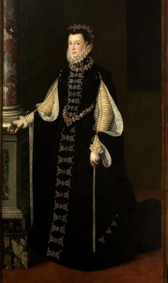 Portrait of Elisabeth of Valois holding a portrait of Philip II by Sofonisba Anguissola