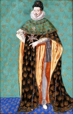 Portrait of Henry III Valois in the costume of the Order of the Holy Spirit. by Anonymous