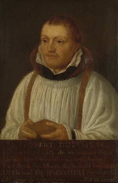 Portrait of Huybert Duyfhuys, Minister of St Jacobskerk in Utrecht by Hendrick Martensz. Sorgh